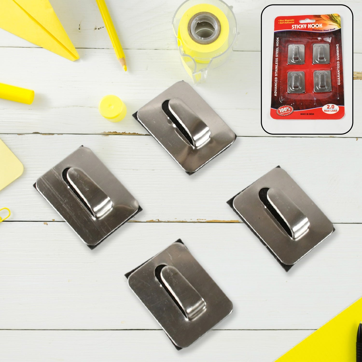 Self- Adhesive Hooks, Heavy Duty Wall Hooks Hangers Stainless Steel Waterproof Sticky Hooks for Hanging Robe Coat Towel Kitchen Bathroom and. Self- Adhesive Hooks, Heavy Duty Wall Hooks Hangers Stainless Steel Waterproof Sticky Hooks for Hanging Robe Coat Towel Kitchen Bathroom and.